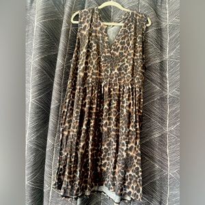 Animal print babydoll dress, size 3x.